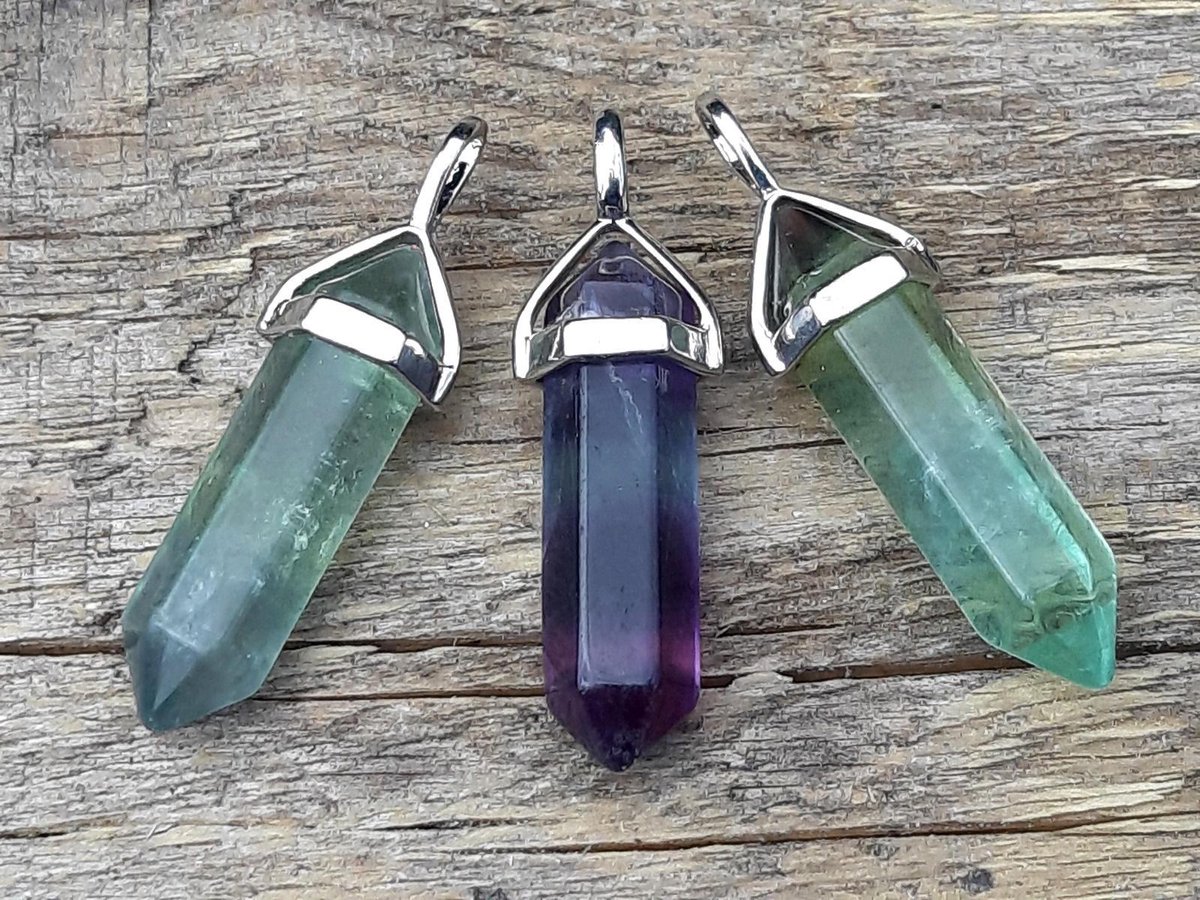 Edelsteen Fluoriet - pendel - healing punt hanger